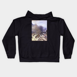 Boulevard des Capucines by Claude Monet Kids Hoodie